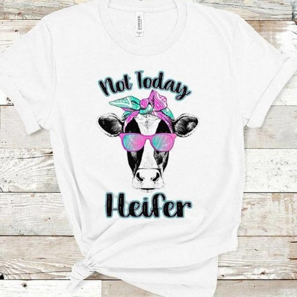 Bella Canvas Tops - Not Today Heifer Printed Tee